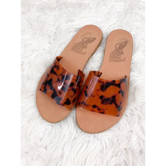 Ancient Greek Sandals Brown Tan Slip on Boho Slides Size 36 / US 6 - Picture 1 of 3